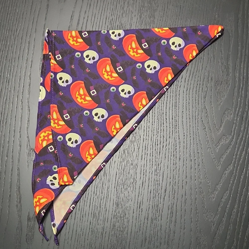 Halloween Skull and Pumpkin Pet Bandana